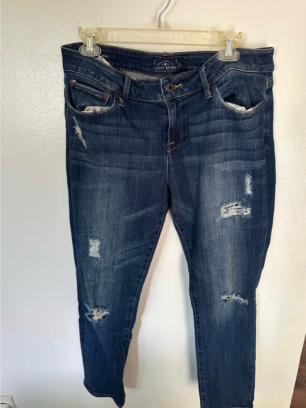 Lucky Brand Women's Dark Indigo Distressed Skinny Jeans